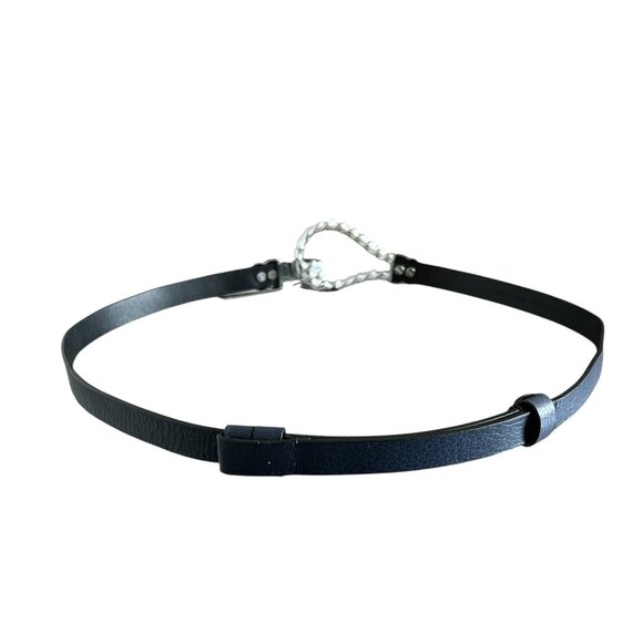Chico\'s NEW Rope Hook Leather Belt In Navy Blue Size S/M main image 12